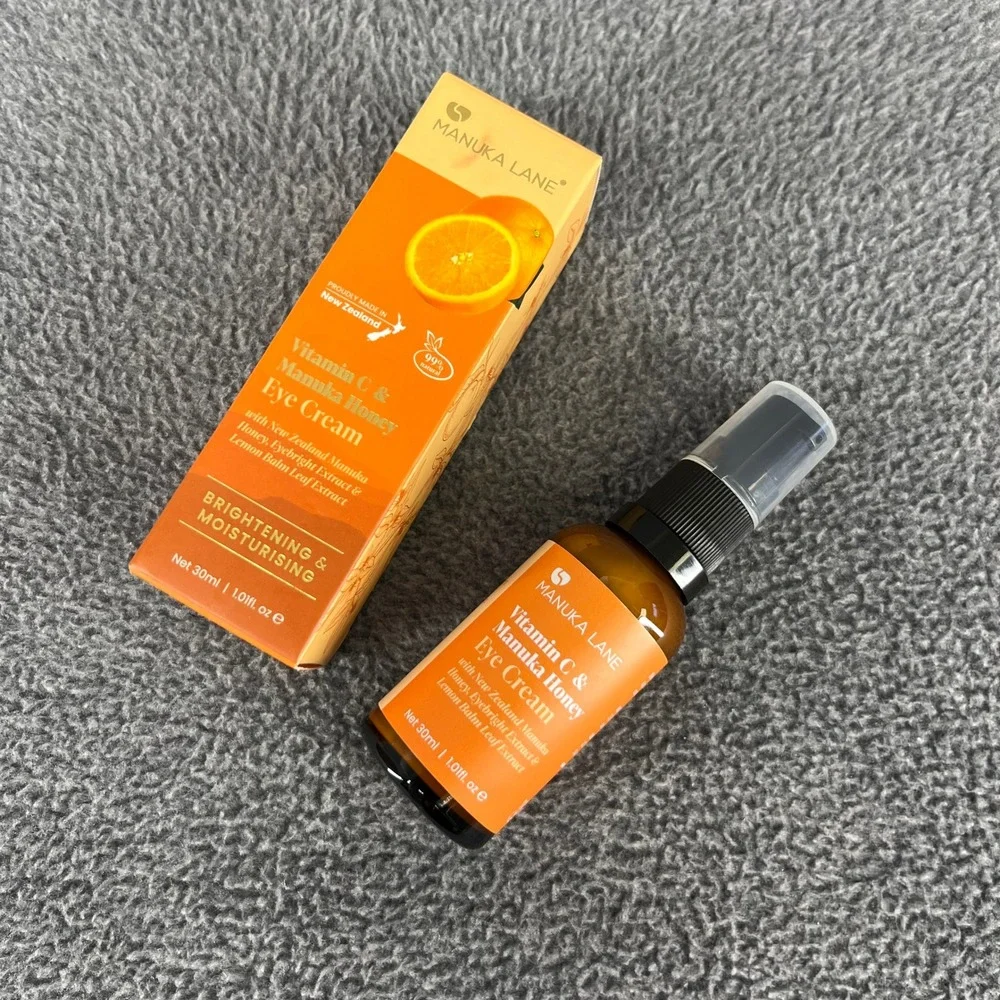 Manuka Lane Eye Cream Orange Vitamin‎ C Manuka Honey Brightening 1 oz